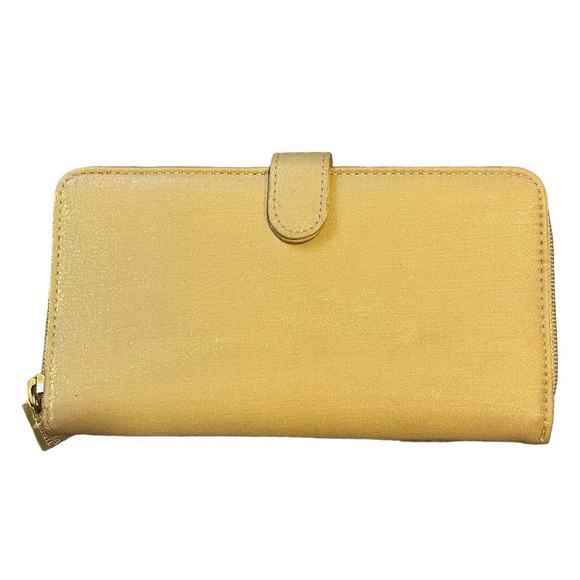 Diahann Carroll shimmery gold long wallet - Picture 1 of 6